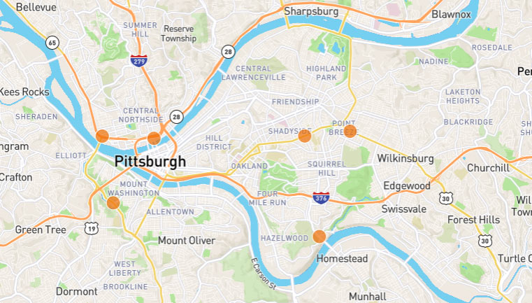 Locations of initial cameras - locations in text are below this image.