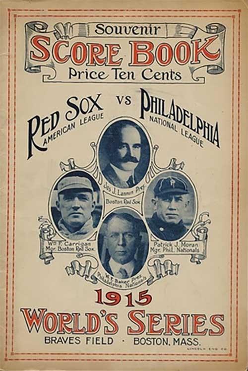Red Sox Score Book, 1915 World Series.