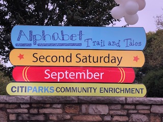 Alphabet Trail and tales. Second Saturday. September. CitiParks Community Enrichment.