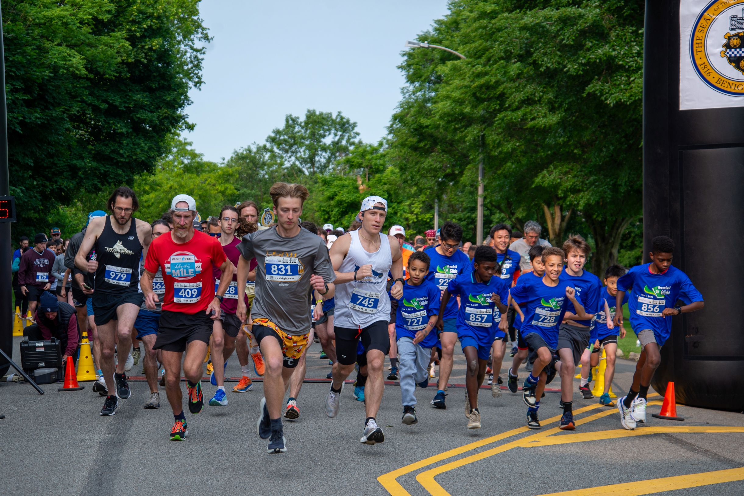 Greenfield Glide Runners at Race Start Line