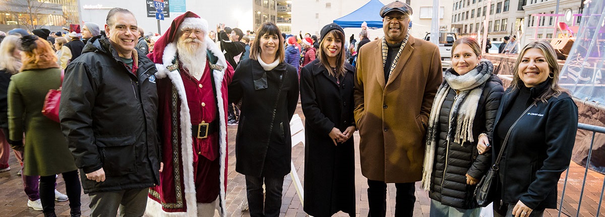 Mayor, County Exec, Santa, and sponsors 