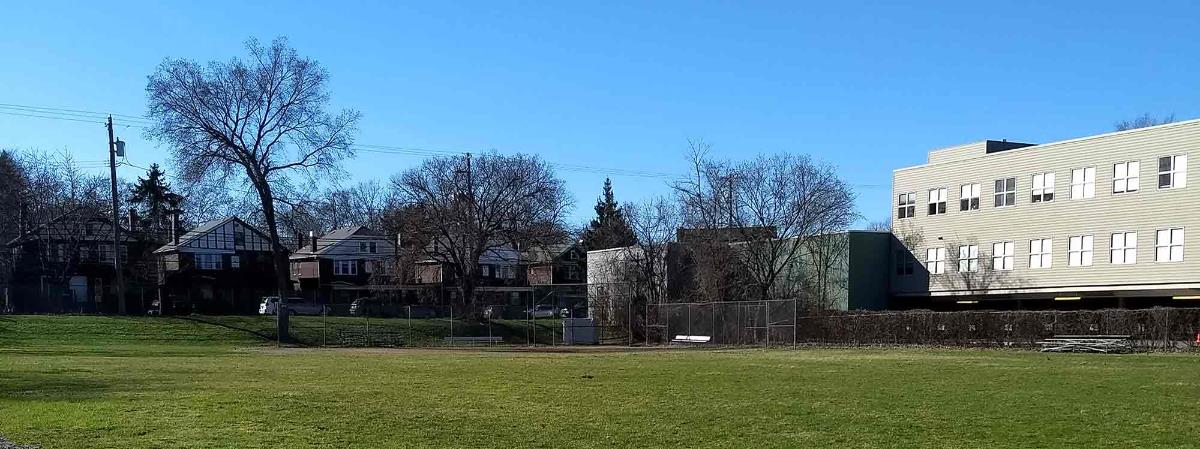 Old baseball field from center field.
