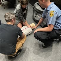 CPR Training - EMS instructing students on CPR.