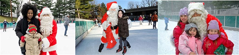 Skate with Santa event - children and adult's photos with Sanata on ice.