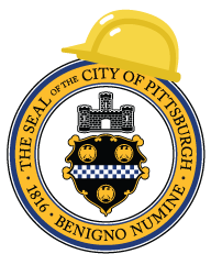 Sealy - City Seal with Construction Hat on top of it.